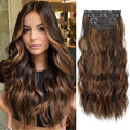 20" Synthetic Curly Clip-in Hair Extensions – Dark Brown Mix