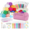 YINVA Crochet Kit for Beginners: 15 Colors Yarn & 12 Ergonomic Hooks