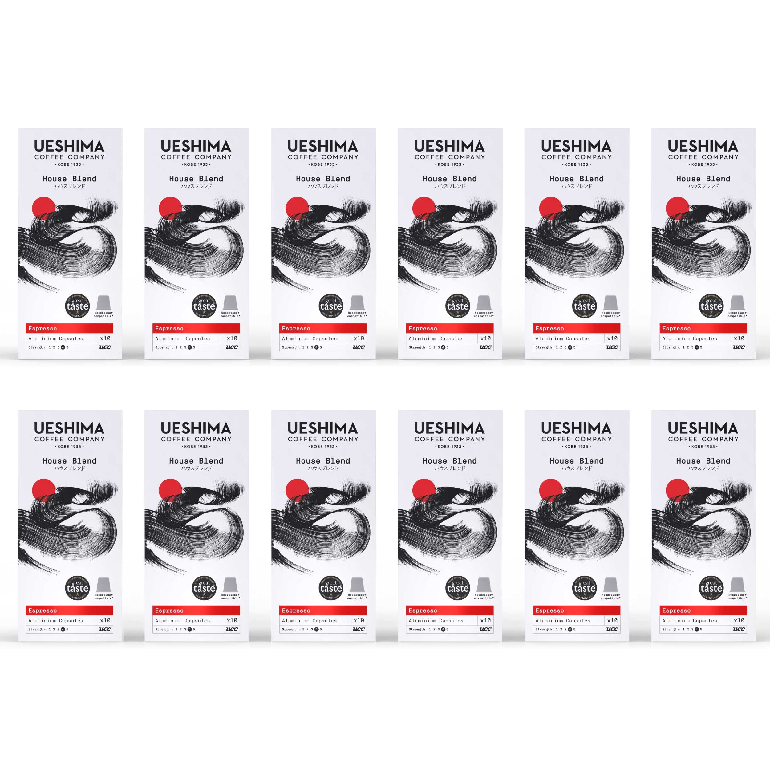 Ueshima House Blend Nespresso Compatible Coffee Capsules – 120 Pack