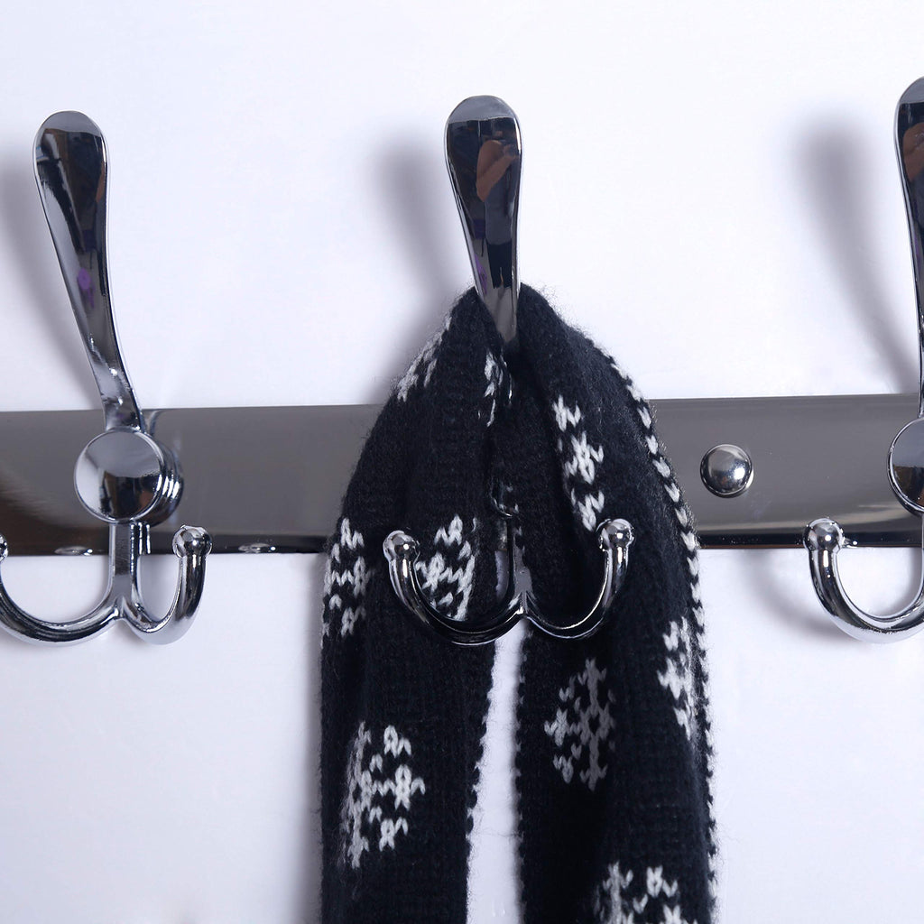 Dseap Heavy Duty Wall Mount Coat Rack – 74cm Stainless Steel 8-Tri-Hooks