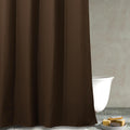 PopKozzi Brown Waffle Weave Shower Curtain – Heavy Duty Textured Fabric