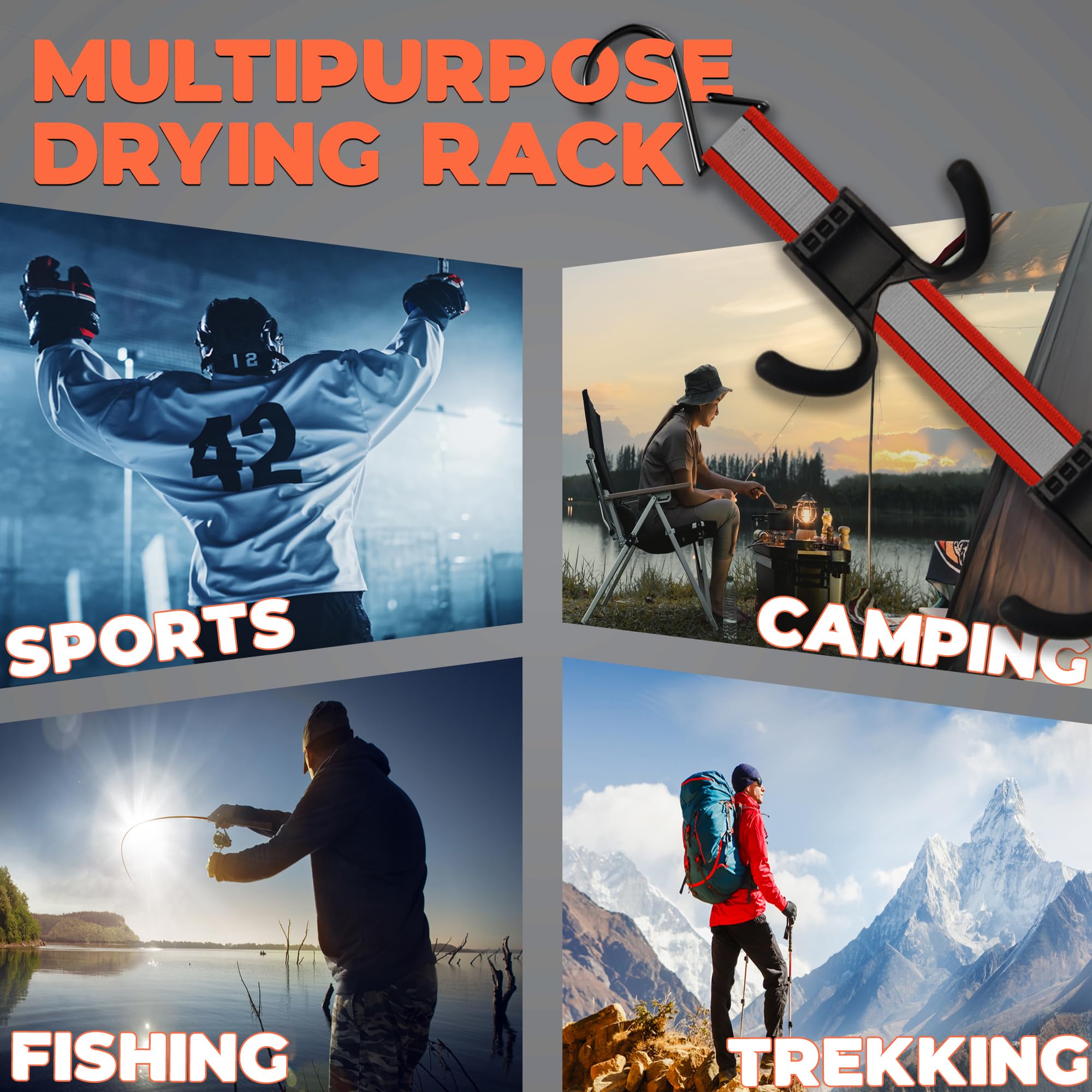 UTTY Portable Hockey Drying Rack – Hanging Gear Organizer for Sports & Camping