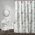 Lush Decor Harbor Life Coastal Shower Curtain | Blue & Taupe Sea Life, 72x72