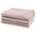 100% Cotton Waffle Weave Hand Towels - Pink, Pack of 4