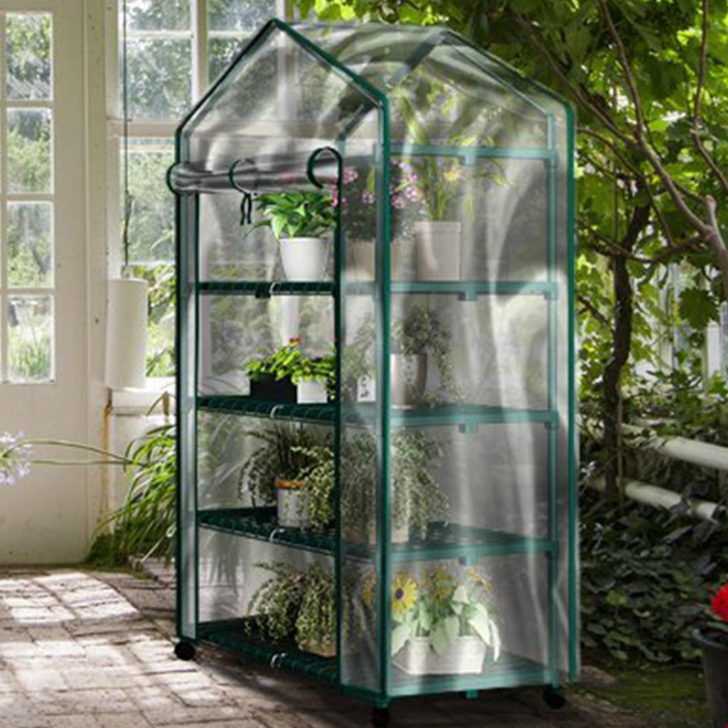 Home-Complete 4-Tier Mini Greenhouse | Portable Indoor Outdoor Steel Frame