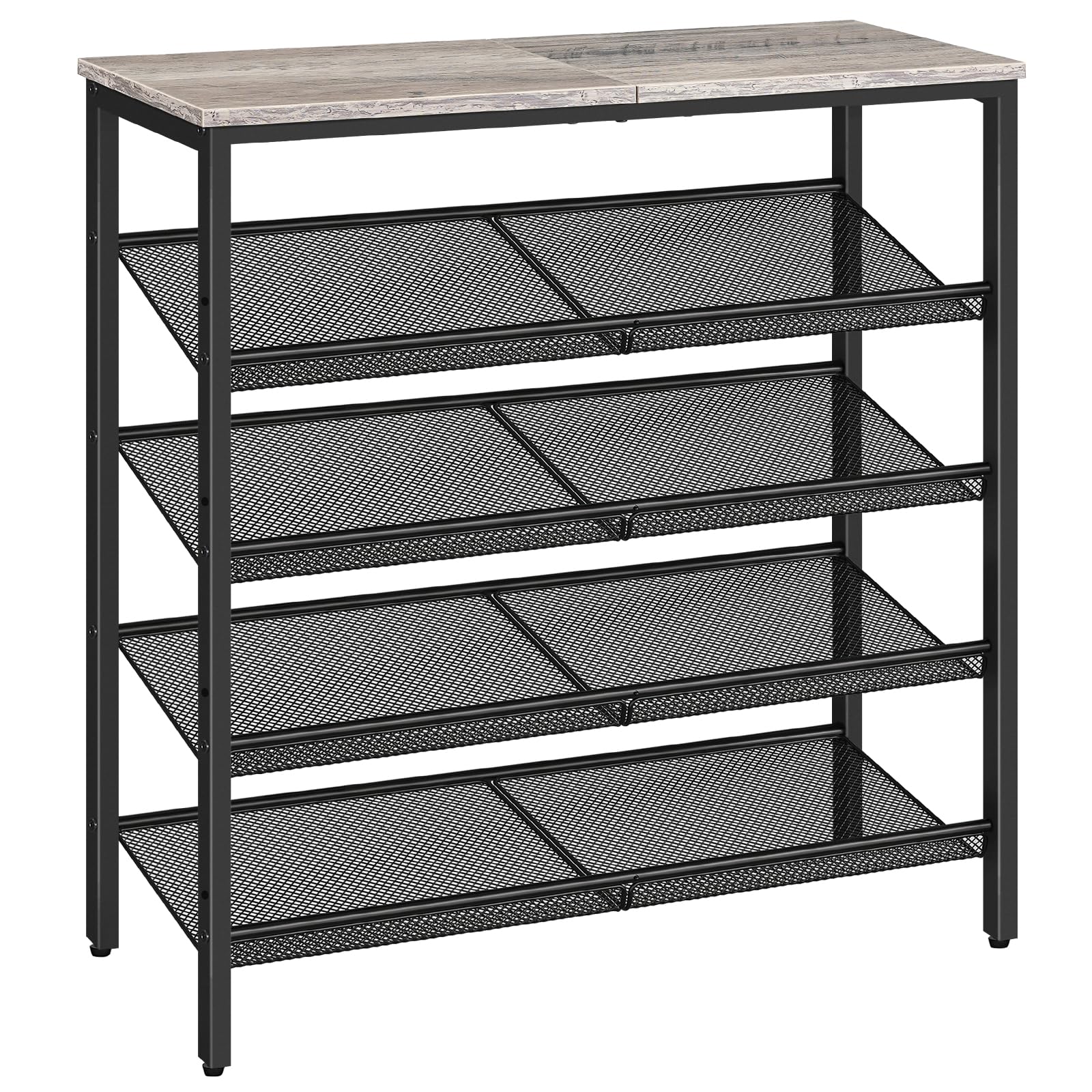 HOOBRO 5-Tier Shoe Rack – Industrial Metal Organizer for 20 Pairs