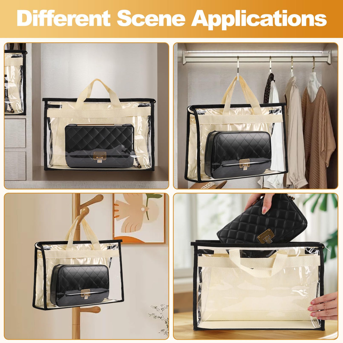 Incisite 5 Pack Dust Bags for Handbags, Large, Beige - image 5
