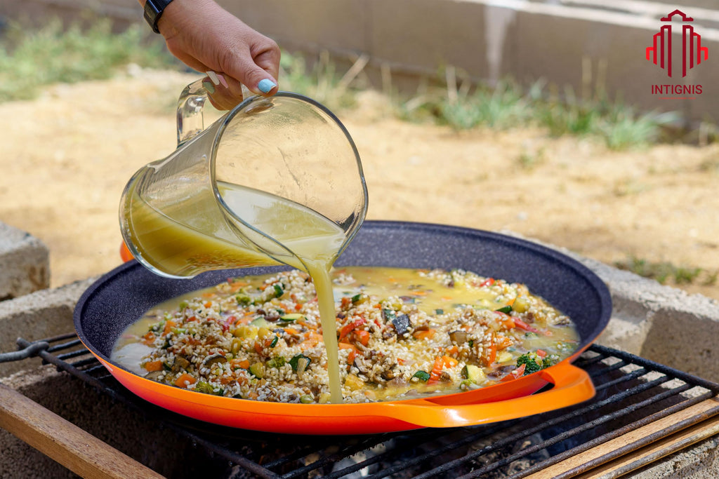 Intignis 40cm Paella Pan – Non-Stick Carbon Steel Induction Cookware