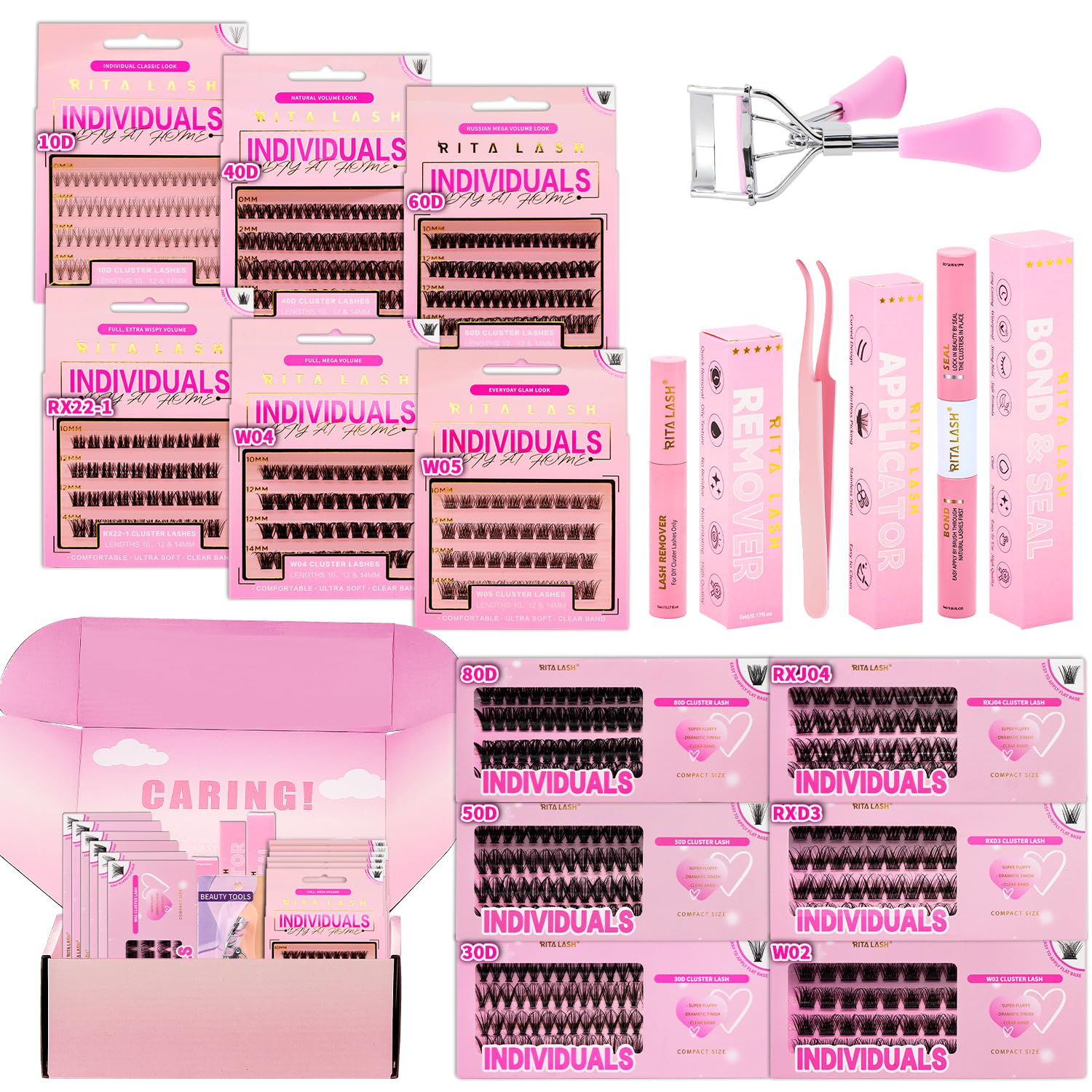 Lash Clusters Kit | 12 Boxes Wispy Eyelash Extensions