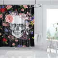 Jolof Store Skull & Green Leaf Shower Curtain | 180x180cm Polyester
