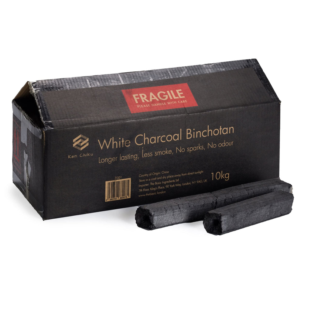 Ken Chiku White Charcoal Binchotan 10kg - Smokeless Konro Grill Fuel