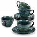 vancasso Starry Ceramic Coffee Cup and Saucer Set - 4 Piece Stoneware, 270ml