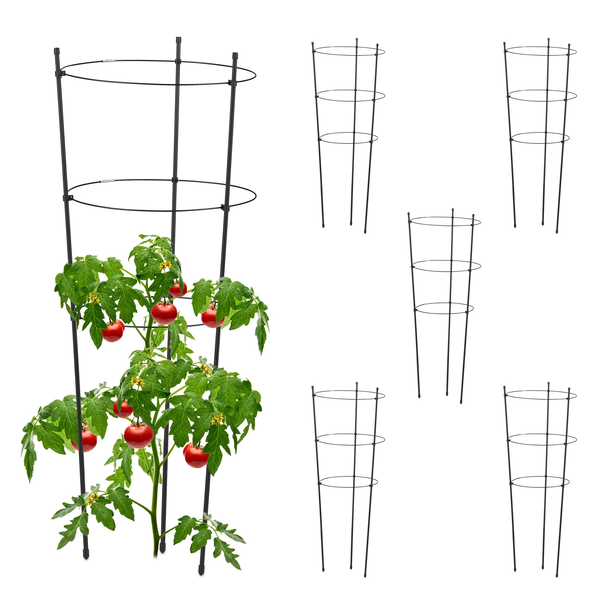 Relaxdays Climbing Aid Set of 6 – 76cm Iron Plant Trellis for Vines