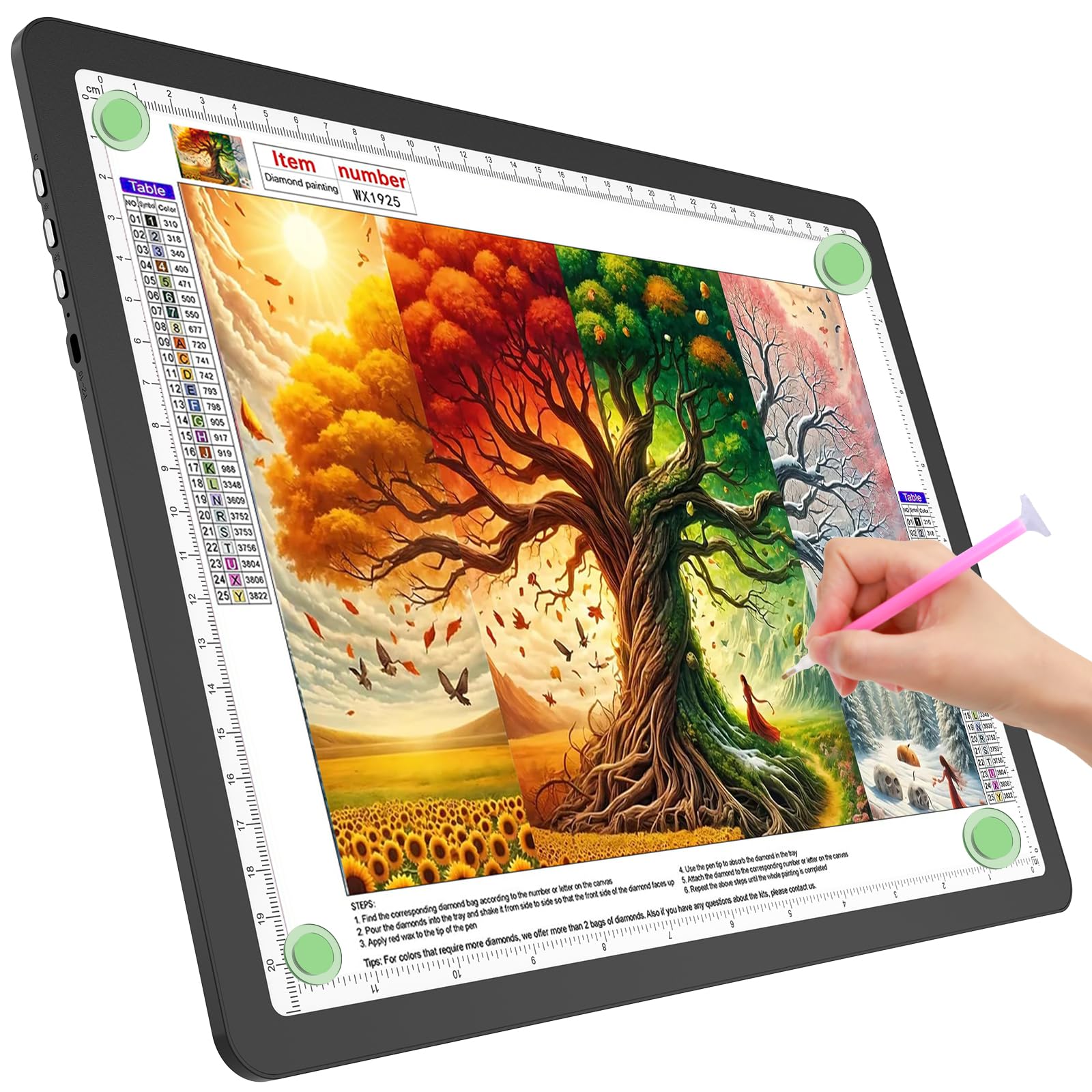 TOHETO A4 Magnetic Light Pad – Dimmable LED Lightbox for Diamond Painting