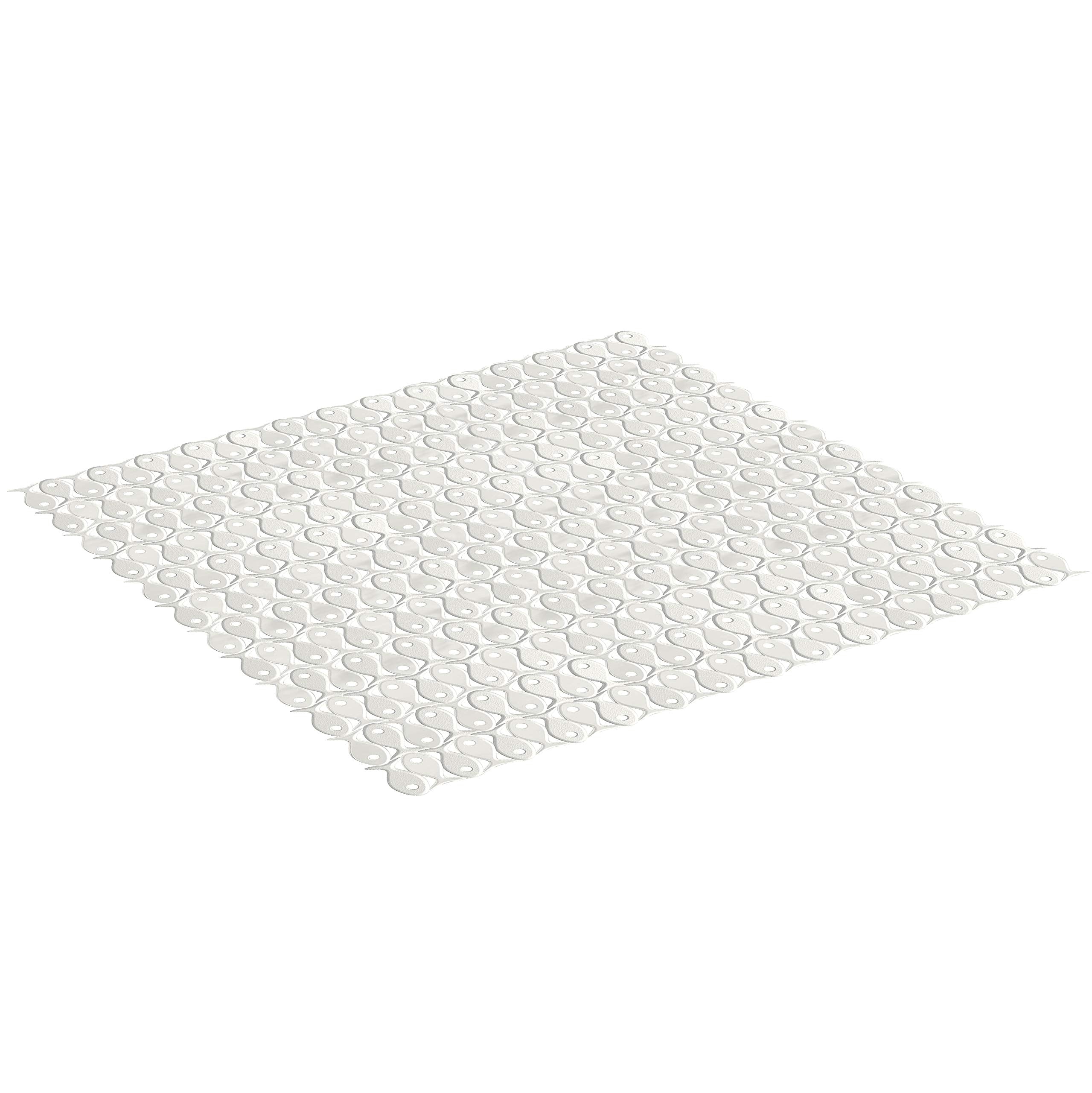 TATAY Pisces Non-slip PVC Bath Mat – Anti-Bacterial White, 54x54 cm