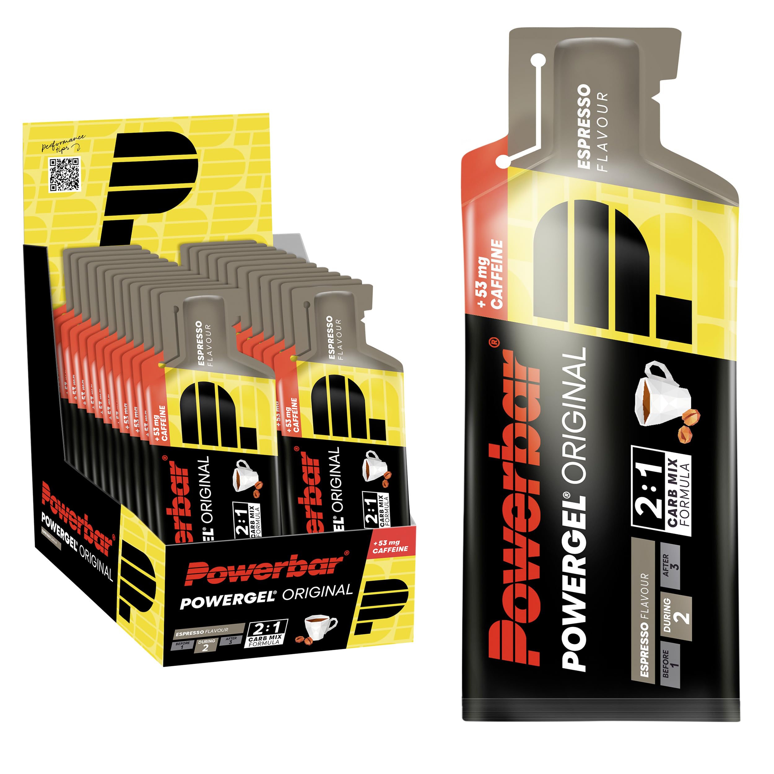PowerBar PowerGel Original Energy Gel - Espresso with Caffeine (24x41g)