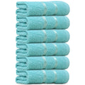 Towelogy Egyptian Cotton Face Cloths – 500 GSM Washcloths (Pack 6, Aqua)