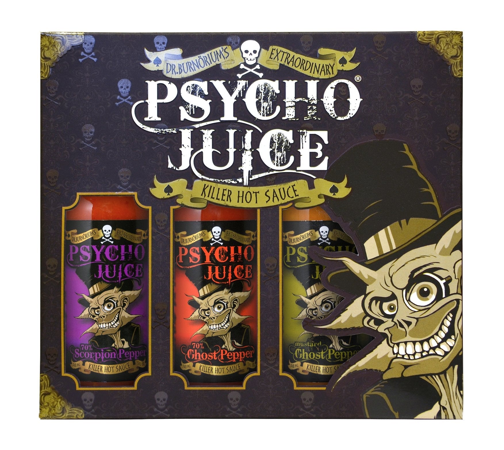 Psycho Juice Scorpion 2 Hot Sauce Gift Box | 3-Pack Gourmet Chilli Set