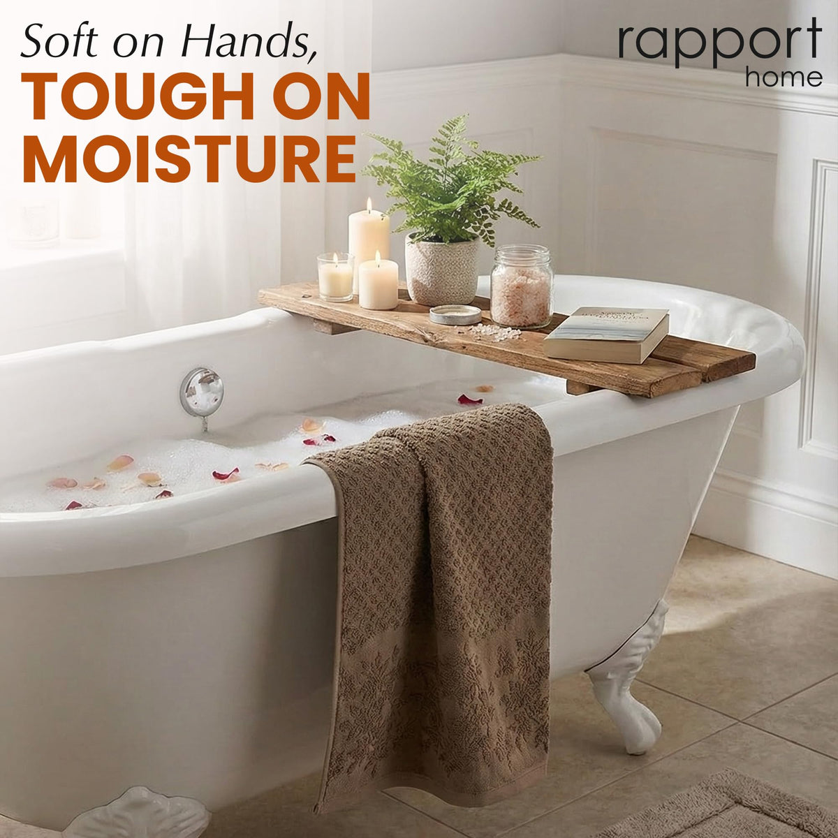 Rapport Home Versailles Jacquard Hand Towels 2 Pack, Mushroom Latte - image 5