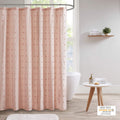 Urban Habitat Brooklyn Cotton Pom Pom Shower Curtain – Pink Shabby Chic