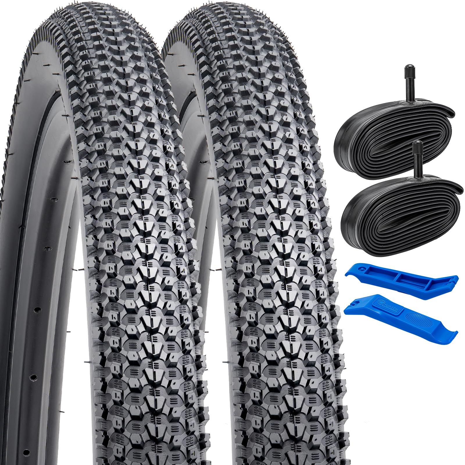YunSCM 24x1.95 MTB Bike Tyres and Tubes Set | 2-Pack Foldable Off-Road Tires