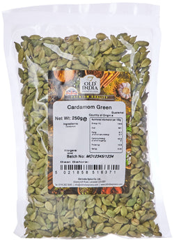 Old India Green Cardamom Whole Pods – Aromatic Indian Spice, 250 g