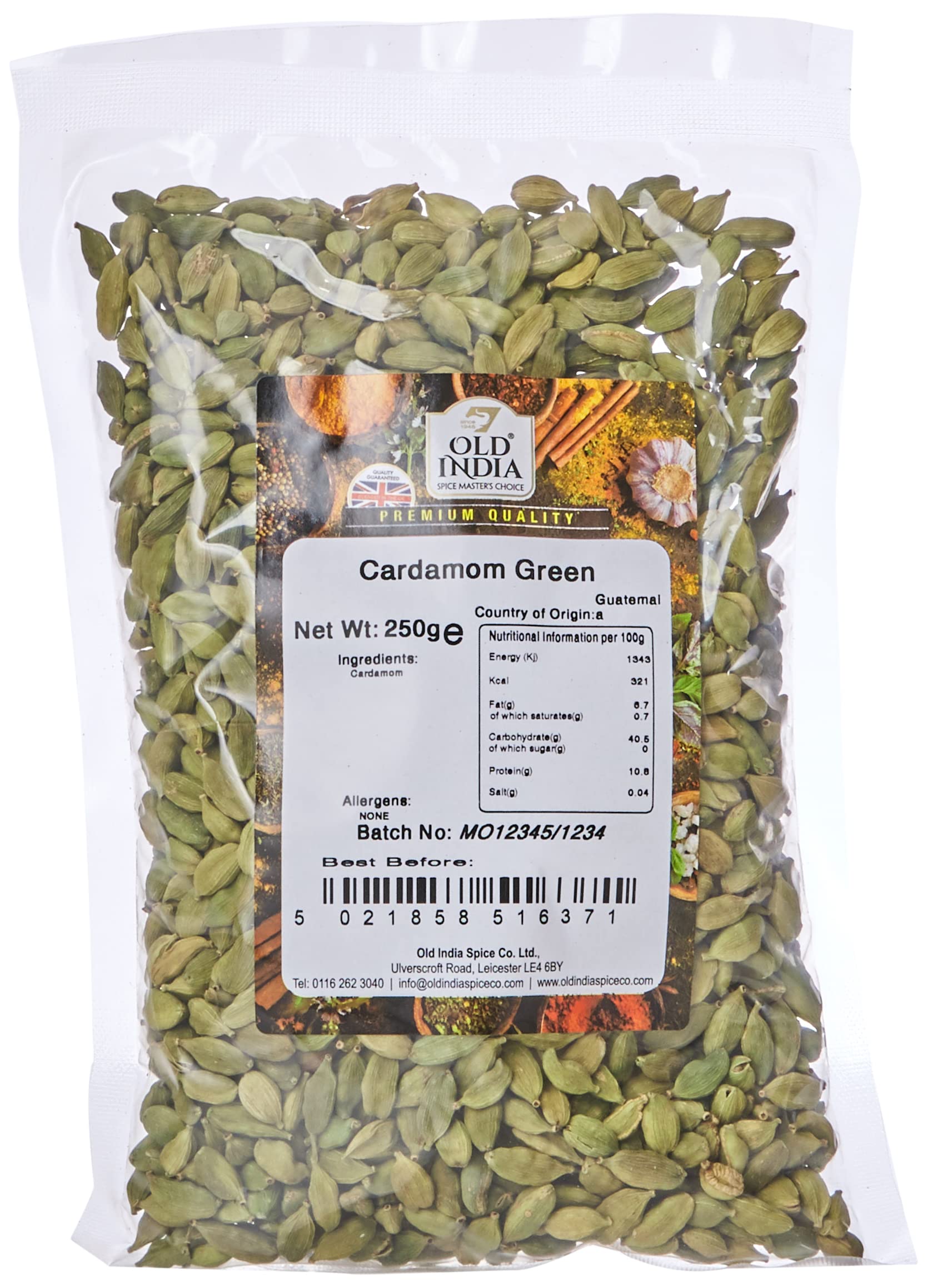 Old India Green Cardamom Whole Pods – Aromatic Indian Spice, 250 g
