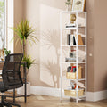 TUTOTAK Bookshelf, 6-Tier Tall Book Shelf, Narrow Bookcase for Small Space, DIY Stackable Bookshelf, for Living Room, Office, Study, Entryway