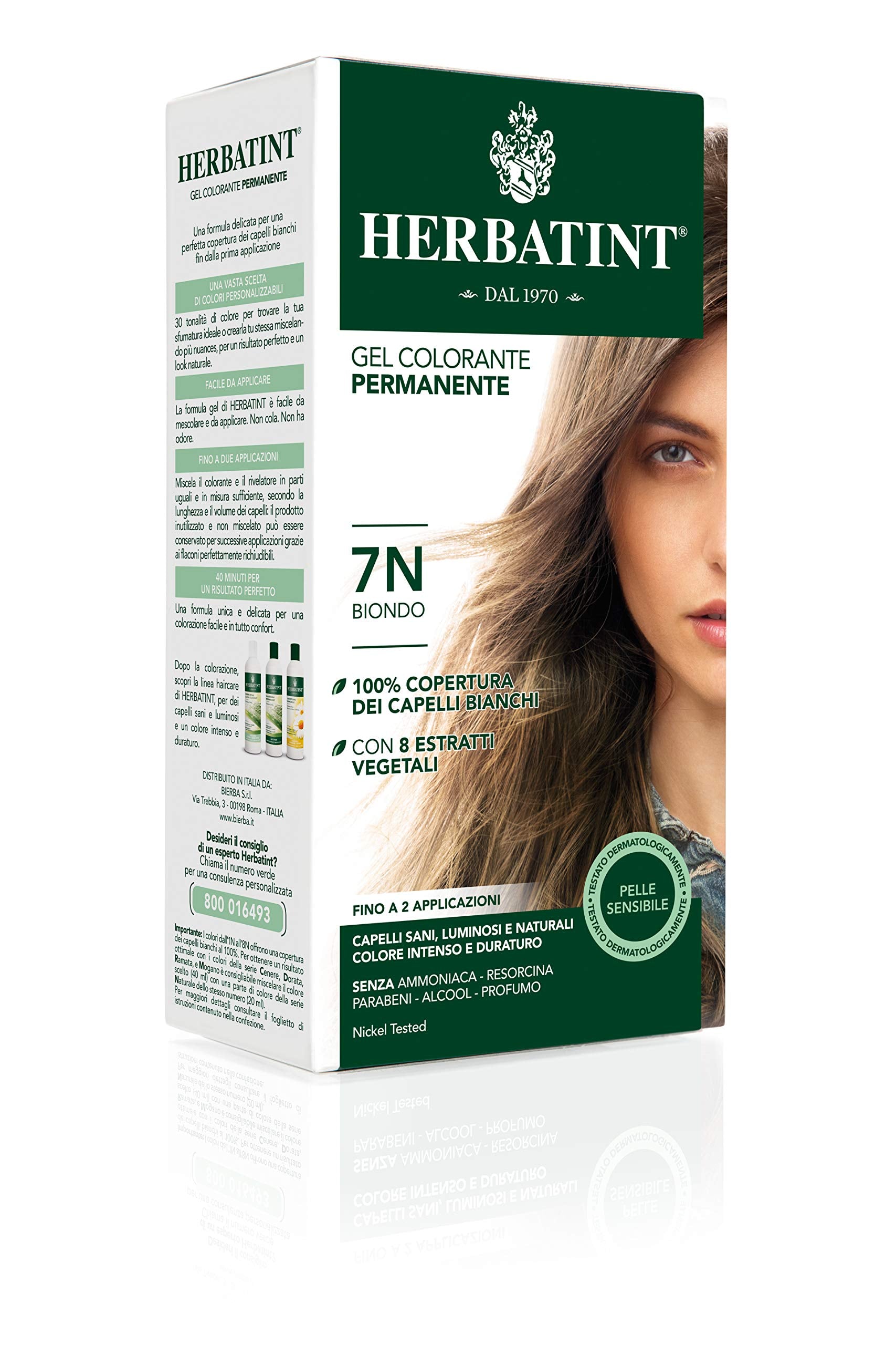 Herbatint 7N Blonde Permanent Herbal Hair Color Gel - Ammonia Free