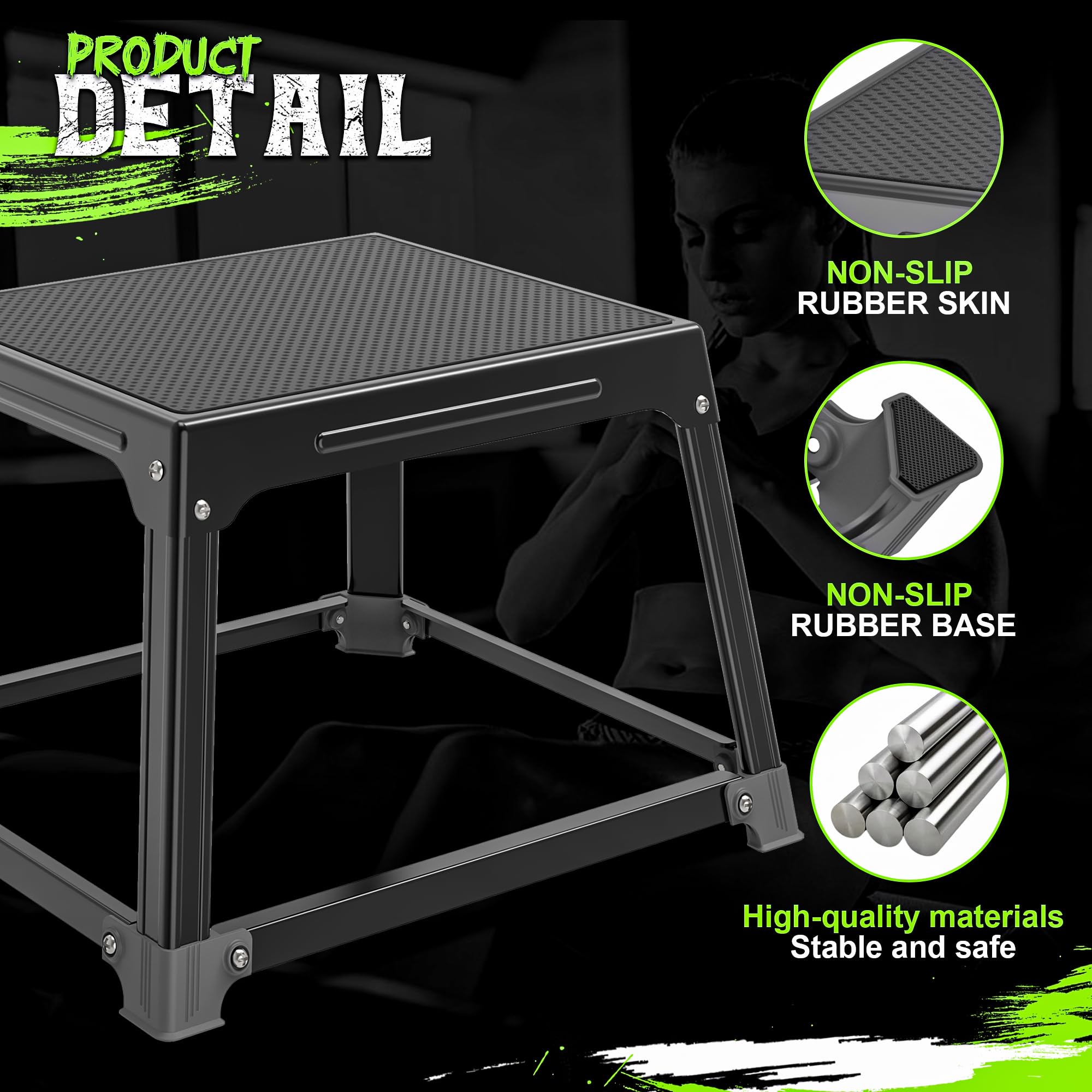 12 Inch Steel Plyometric Box – 17x13 Surface Jump Trainer