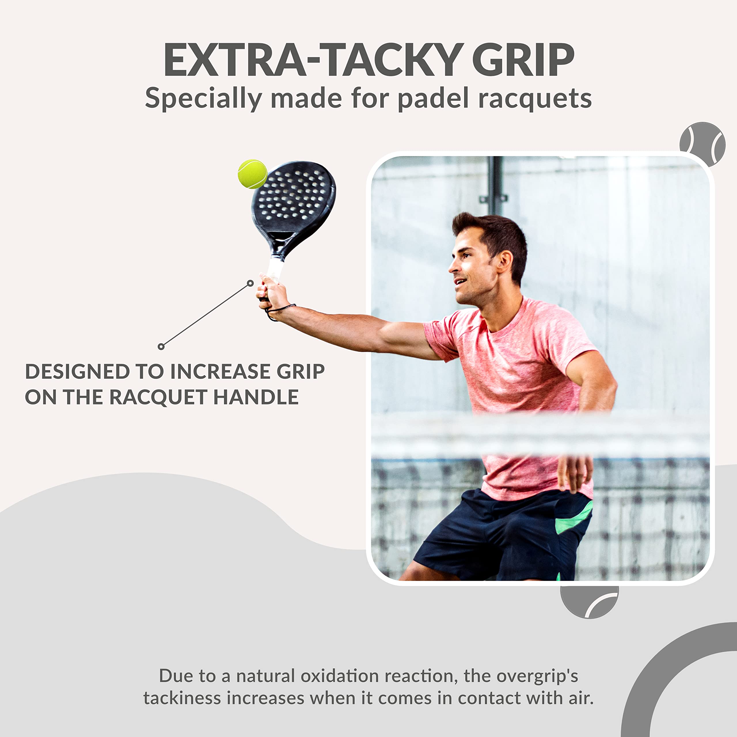 Palbea Padel Overgrip - Extra Tacky White Grip Tape - Pack of 60