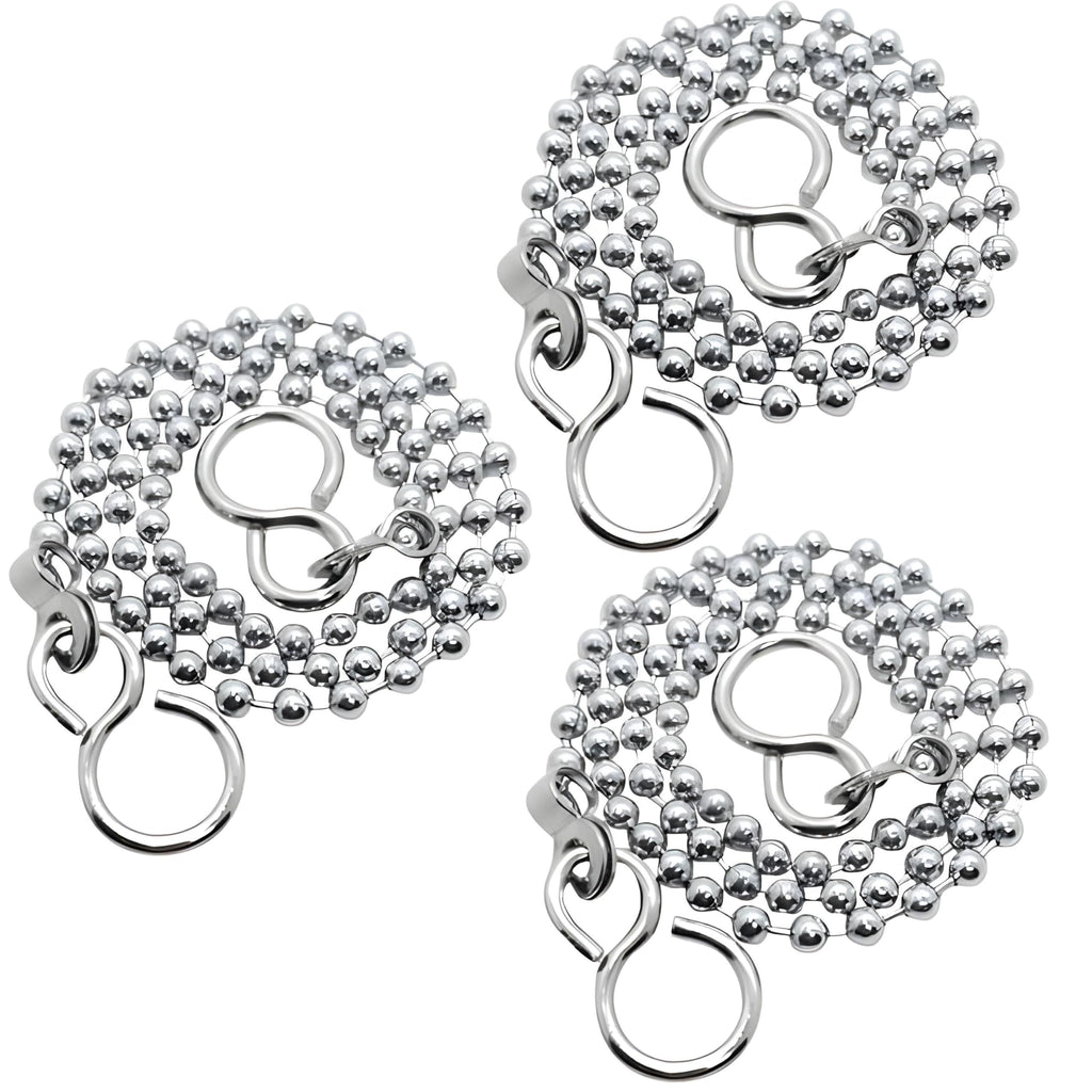 3PCS Bath Plug Chain For Bathroom Sink Plug Chain Replacement With S Shaped Hook 450mm 18inch - Stainless Steel Bath Chain Ball 3 - image 1