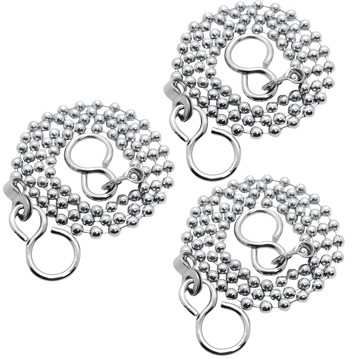 3PCS Bath Plug Chain For Bathroom Sink Plug Chain Replacement With S Shaped Hook 450mm 18inch - Stainless Steel Bath Chain Ball 3 - image 1