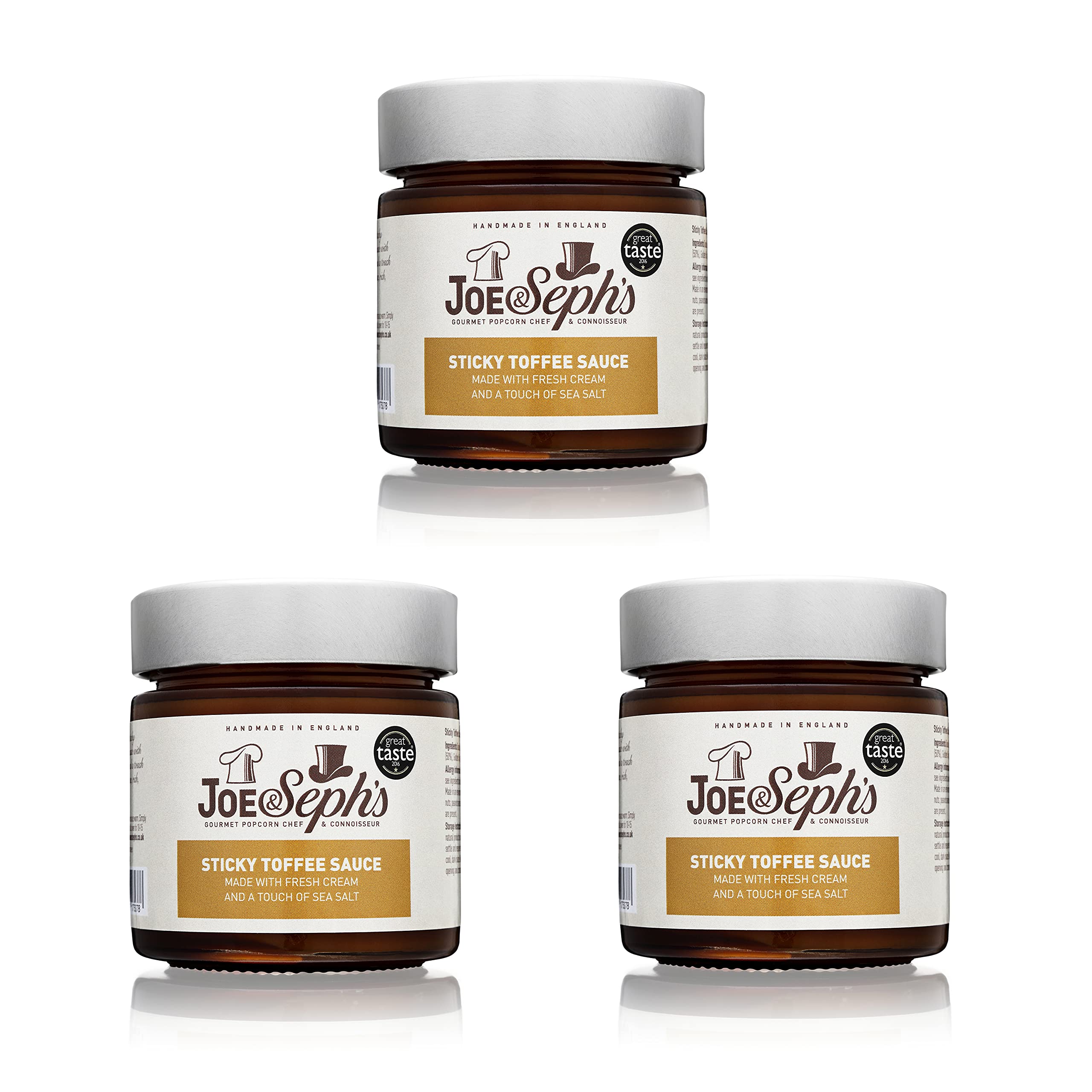 Joe & Seph's Sticky Toffee Caramel Sauce - 3 x 230g Jars (Vegetarian)