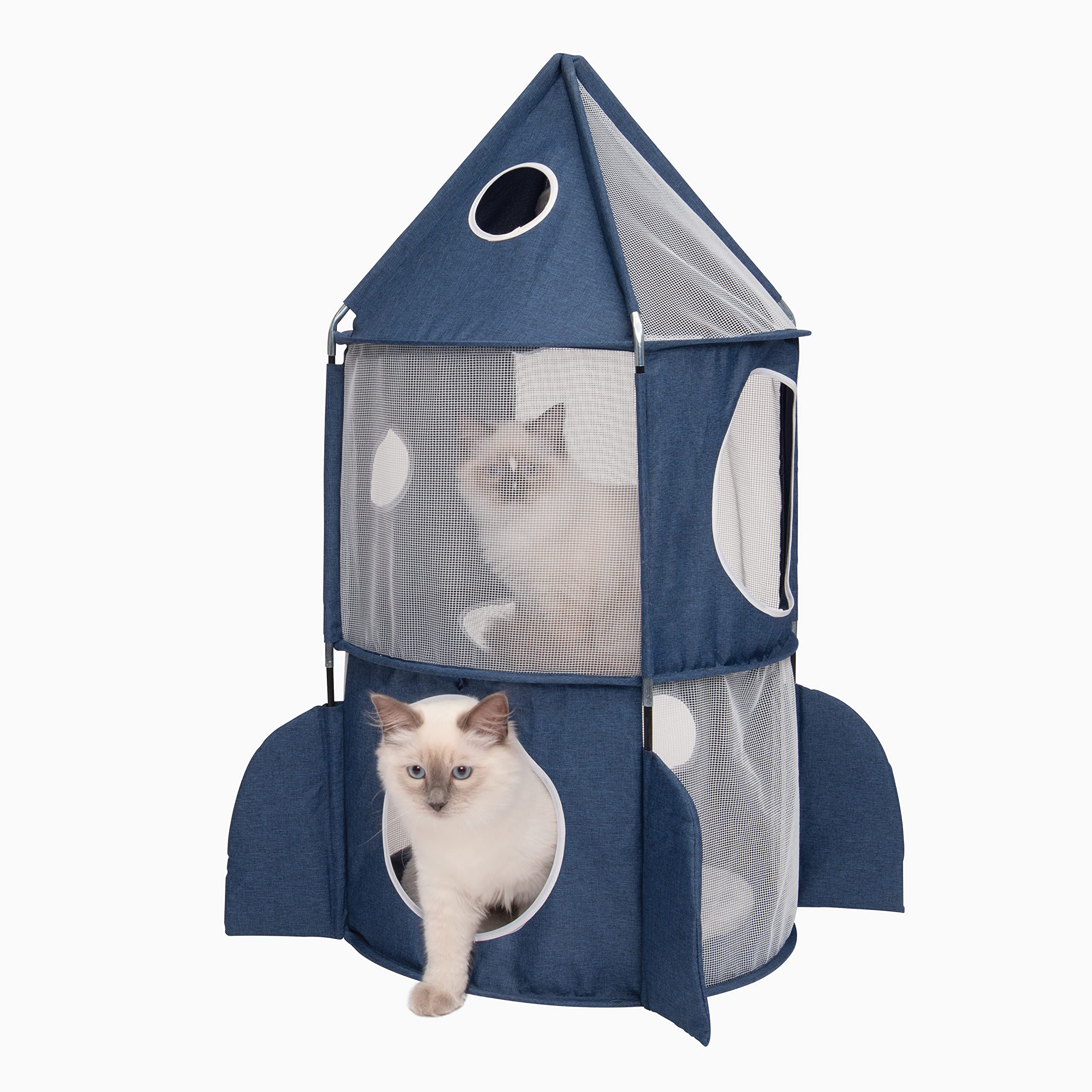 Catit Vesper Rocket Ship - Foldable Cat Bed & Playhouse with Cushion