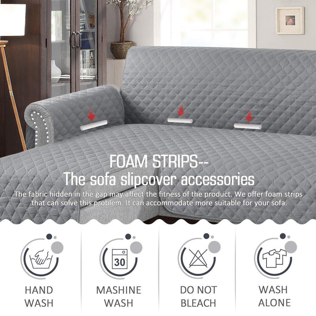 TAOCOCO L-Shape Sofa Cover – Reversible 3 Seater Pet Protector, Pale Grey