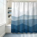 Sunlit Ombre Blue Fabric Shower Curtain | Water-Repellent Polyester, 71x71