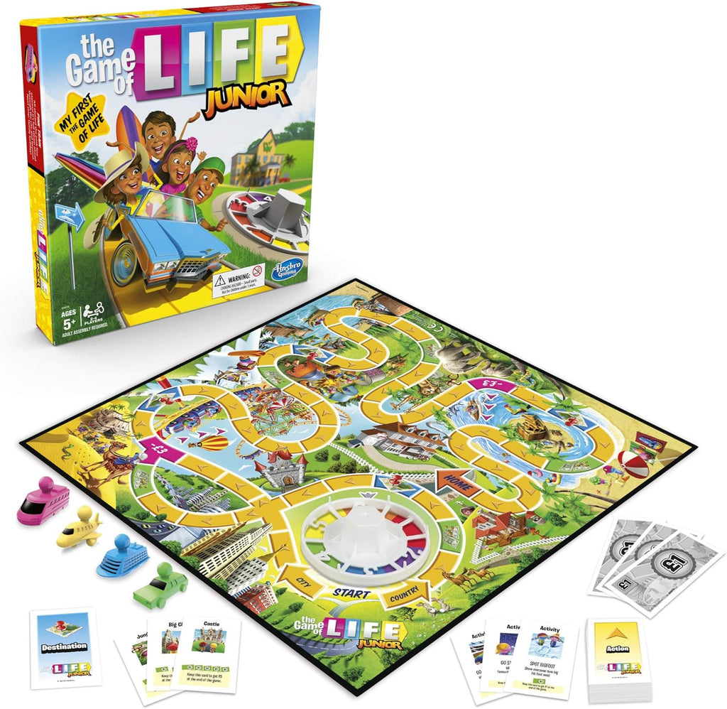 Hasbro The Game of Life Junior Board Game – Kids Family Vacation Edition