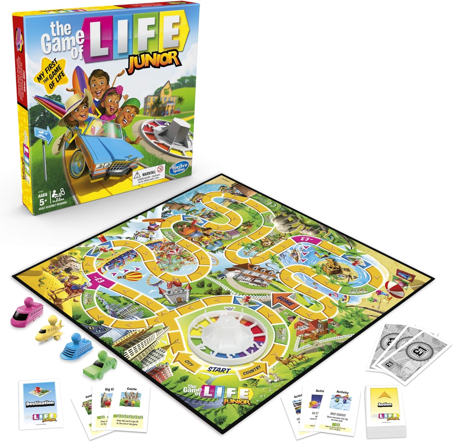Hasbro The Game of Life Junior Board Game – Kids Family Vacation Edition