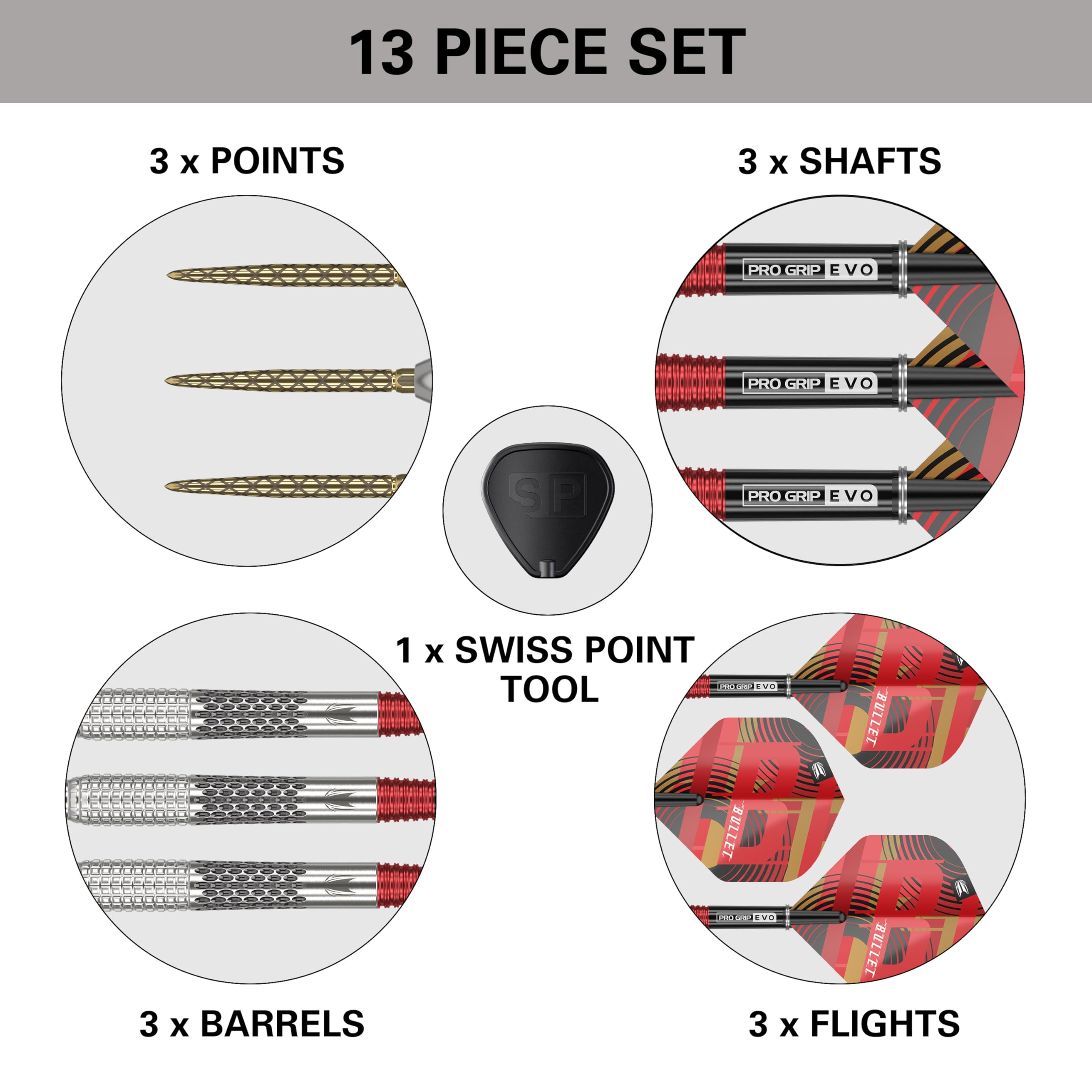Target Darts Stephen Bunting G5 95% Tungsten Steel Tip Dart Set - 25g
