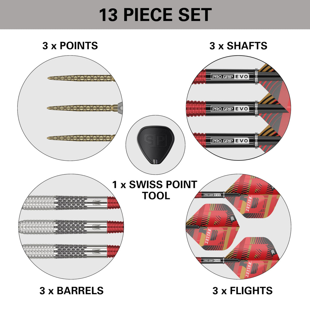 Target Darts Stephen Bunting G5 95% Tungsten Steel Tip Darts - 22g