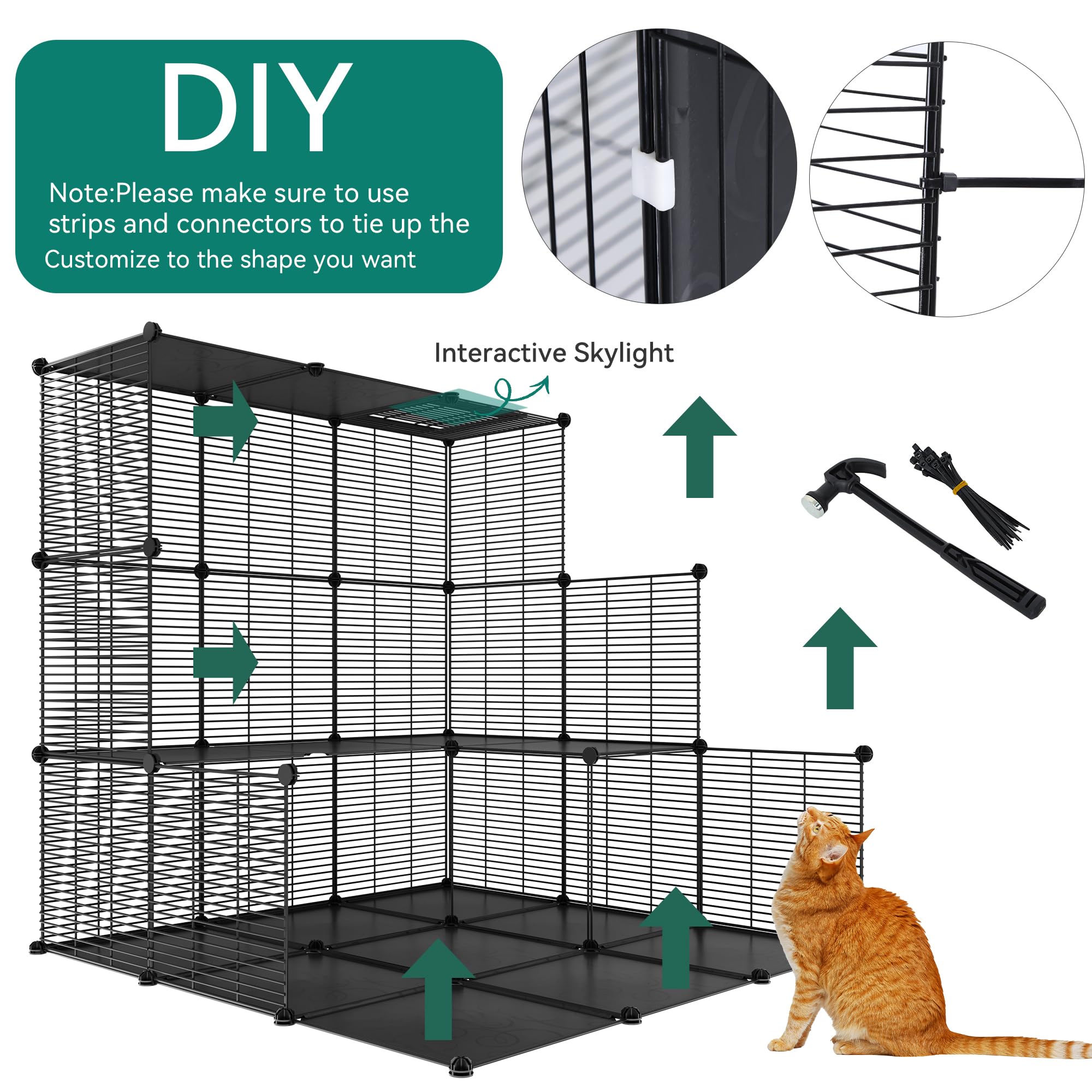 YITAHOME 4-Tier Large Cat Cage | Metal Wire Indoor Catio with Hammock