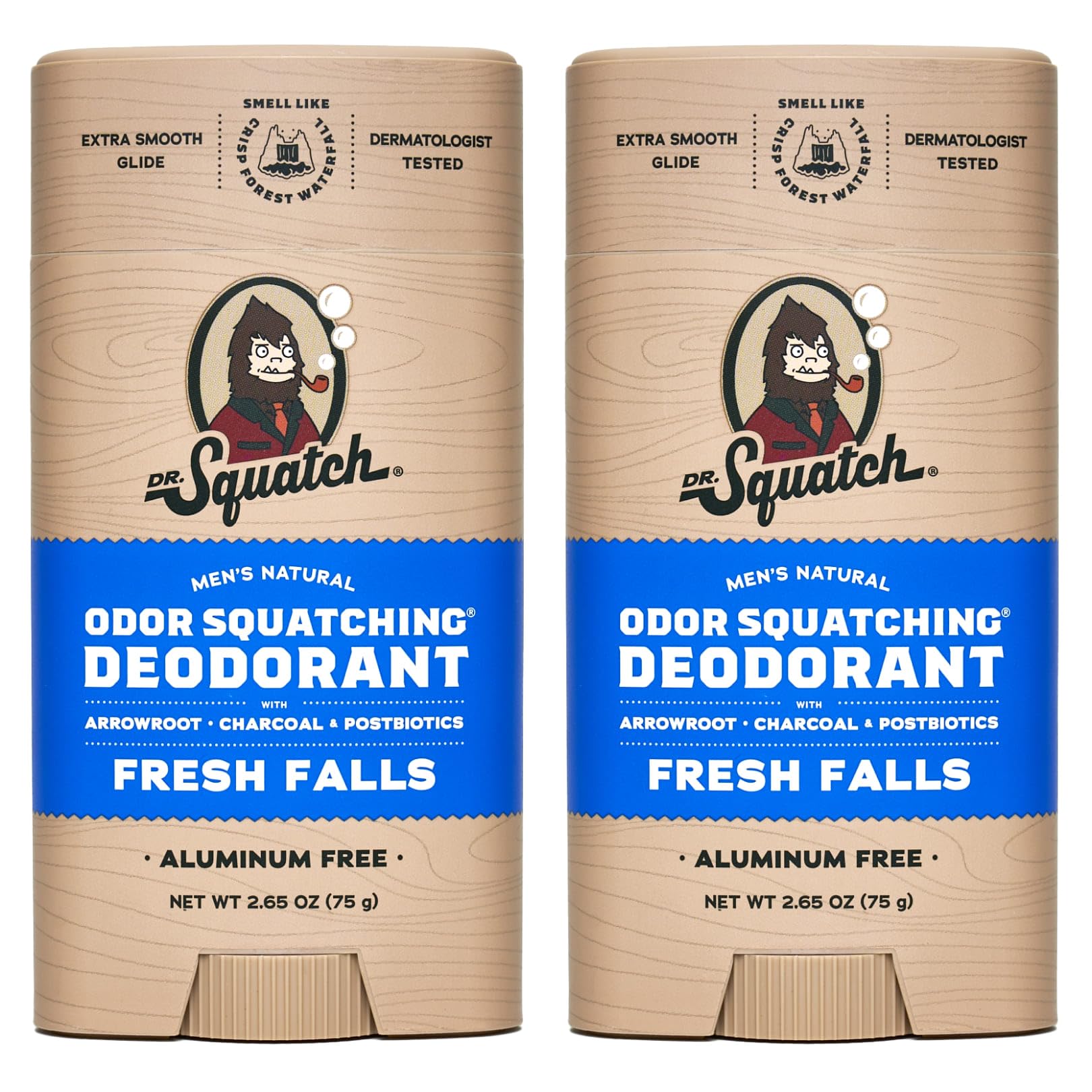 Dr. Squatch Natural Deodorant for Men – Fresh Falls Aluminum-Free 2 Pack