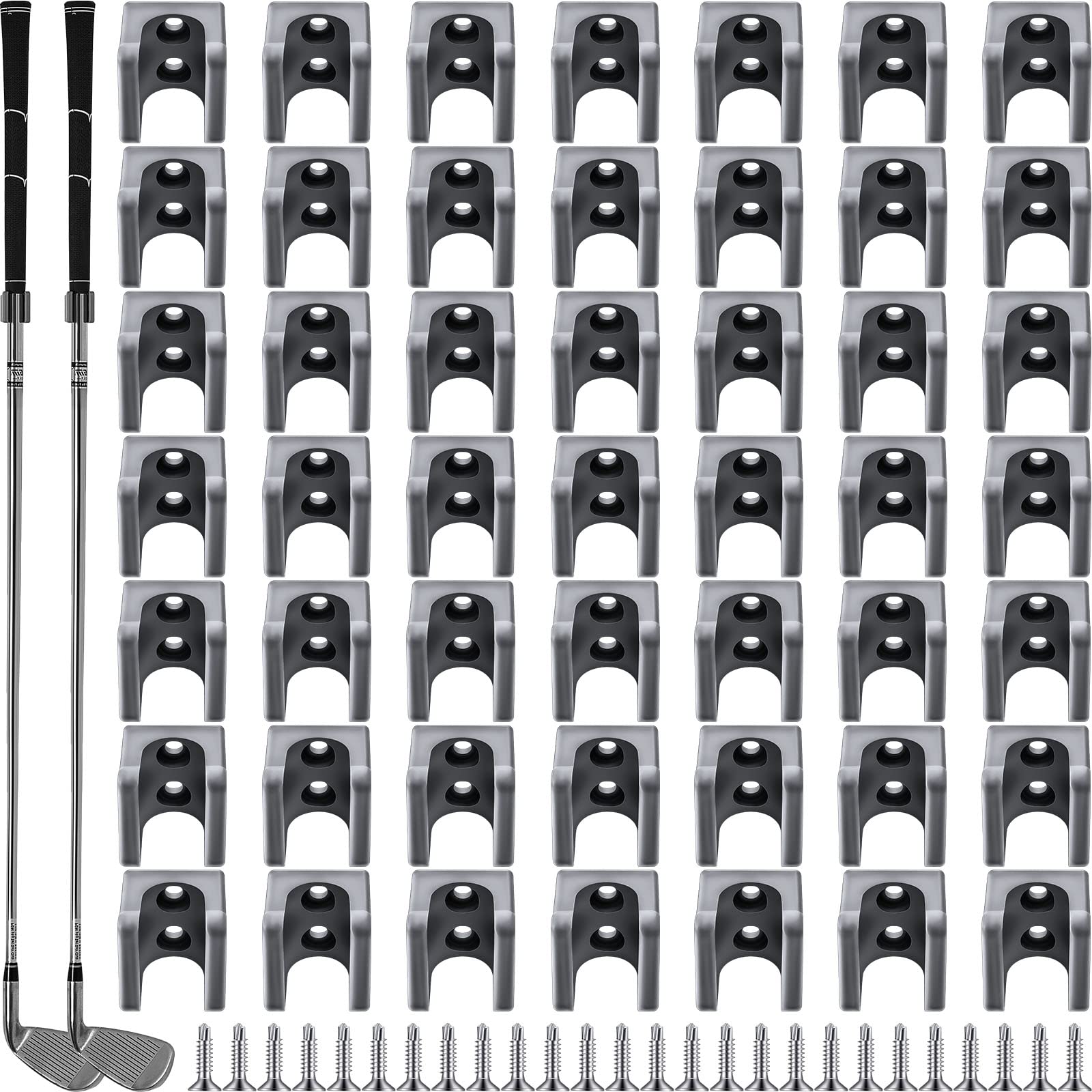 Deekin 30-Piece Golf Club Wall Mount Rack – Gray PP Storage Organizer