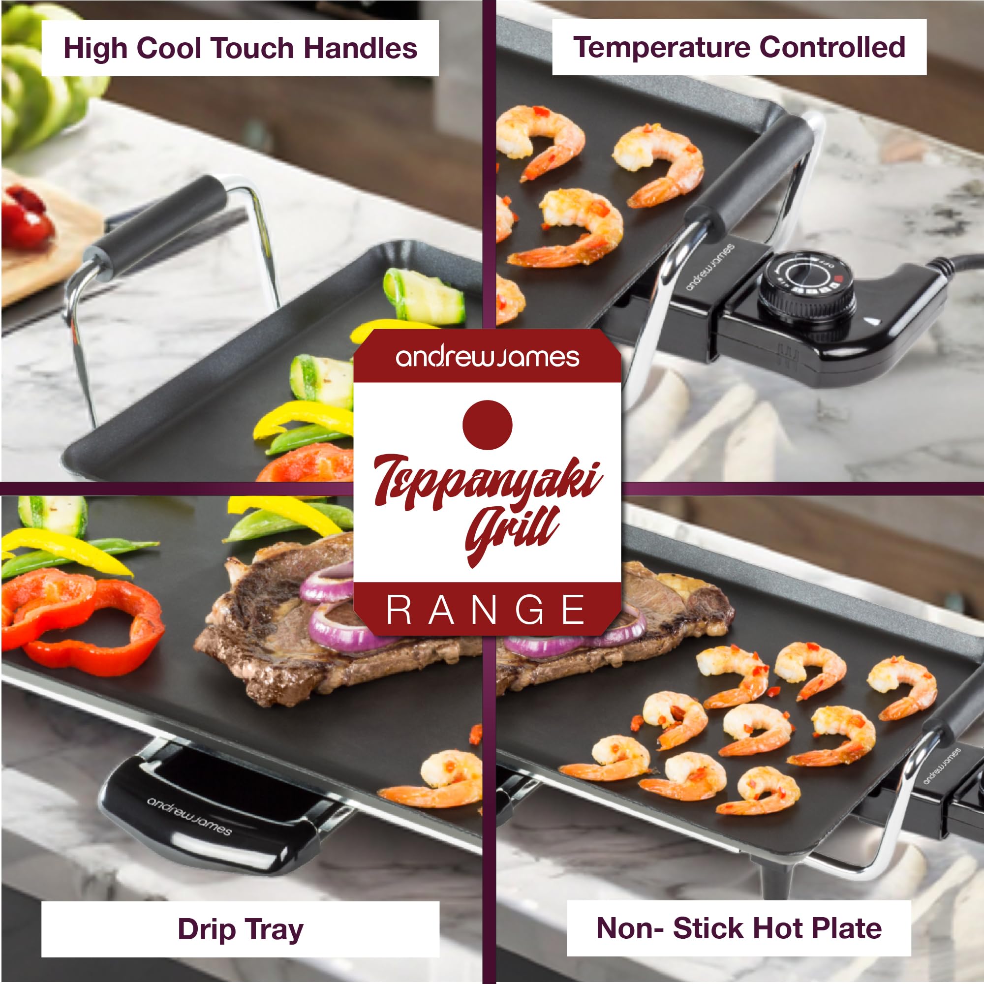 Andrew James XXL Teppanyaki Electric Grill Plate | 88cm Non-Stick Griddle