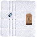 Hammam Linen Turkish Cotton Bath Towels – 4-Pack White 600 GSM Set