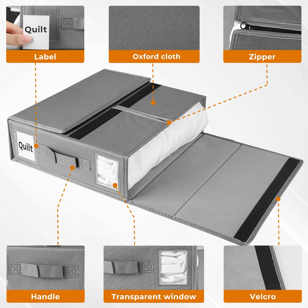 JAECU 3PCS Bedding Storage Foldable Bed Sheet Organiser Underbed Storage - image 3