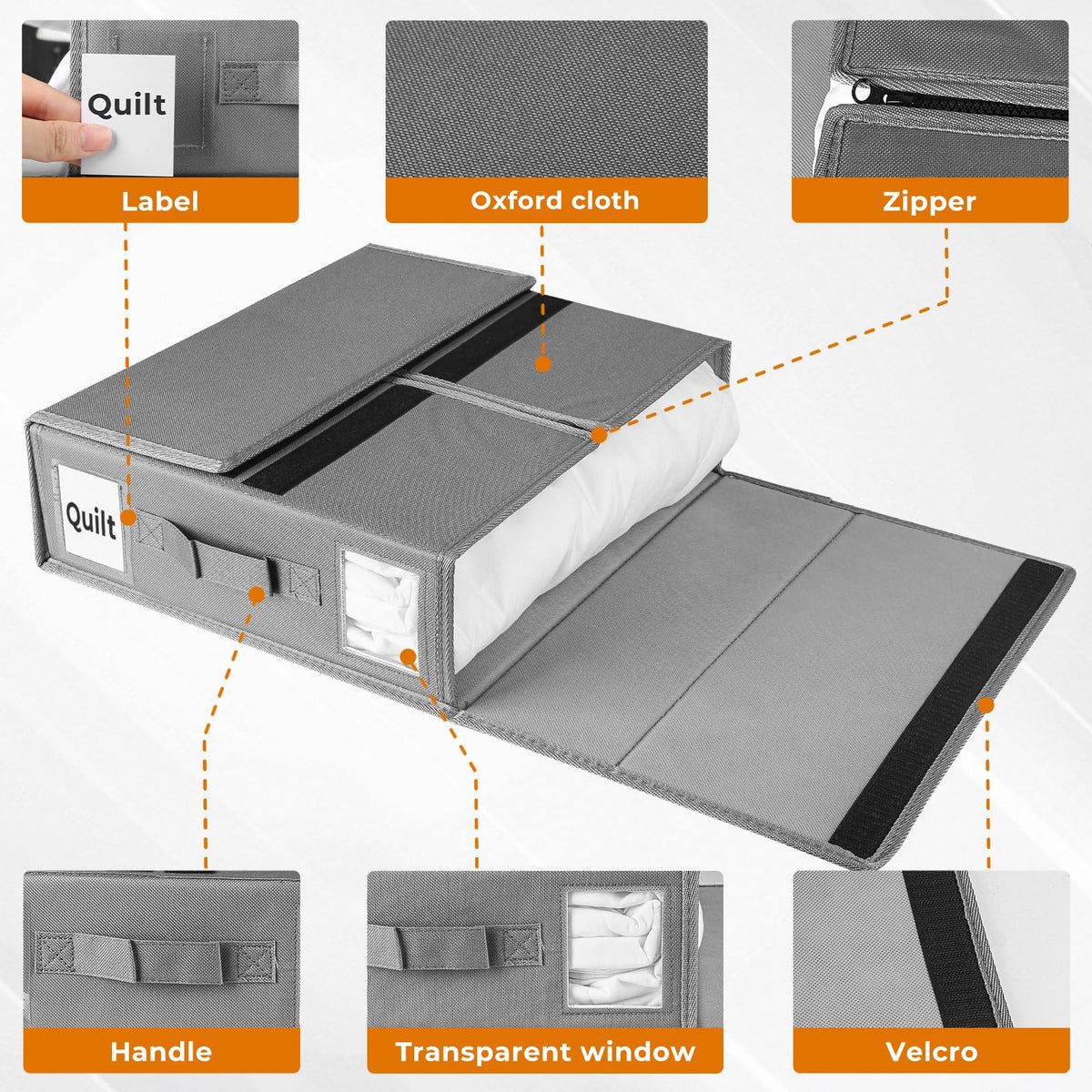 JAECU 3PCS Bedding Storage Foldable Bed Sheet Organiser Underbed Storage - image 3