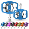 IMPALAPRO Dual Function MTB Pedals | Shimano SPD Compatible & Flat | Blue