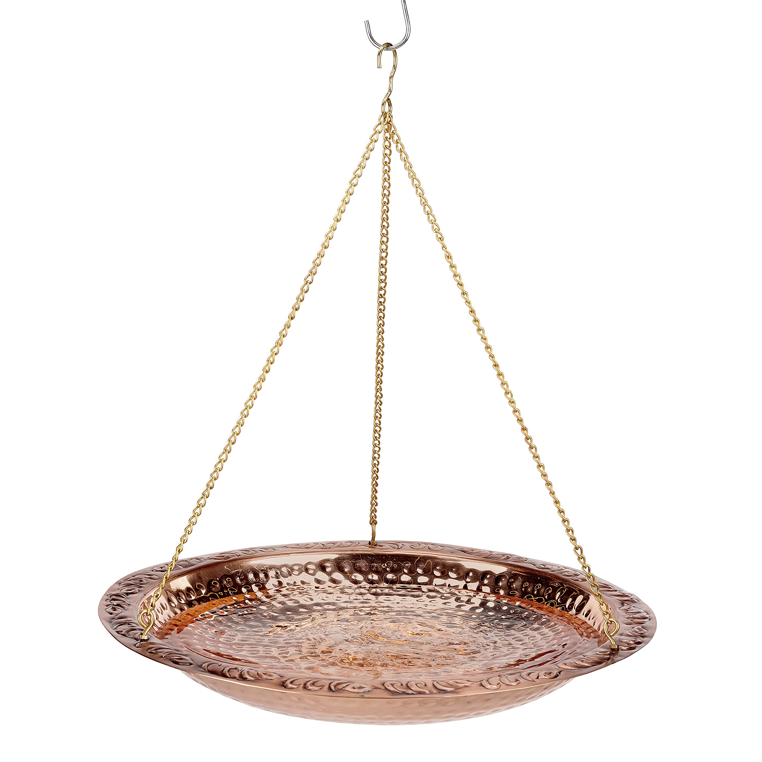 Good Directions 18" Hanging Bird Bath – Pure Copper Artisan Bowl